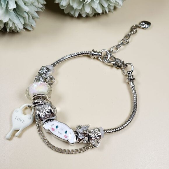 Brand New Sanrio Cinnamoroll Silver Rhinestone Bracelet #3 - Picture 2 of 8